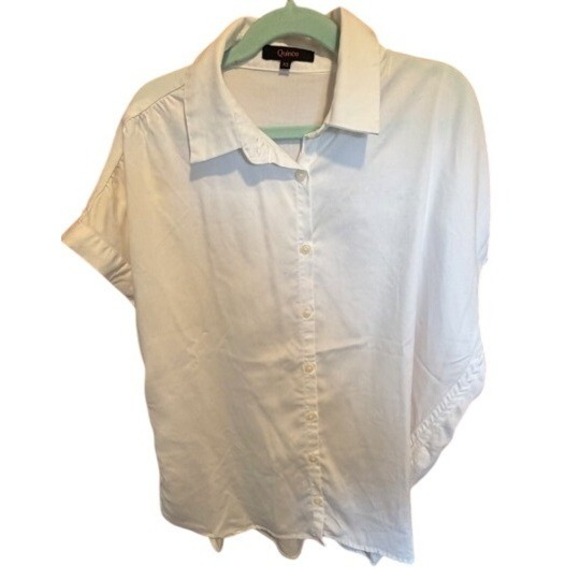 Quince Tops - Quince White 100% Tencel Lyocell Short Sleeve Button Down Shirt Women XS